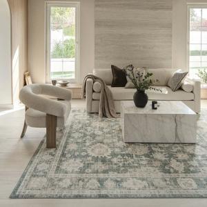Warren Cobalt Traditional Floral Motif Carpet