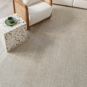 Treva Stone - Narrow Stripes Forming Grid Design Carpet